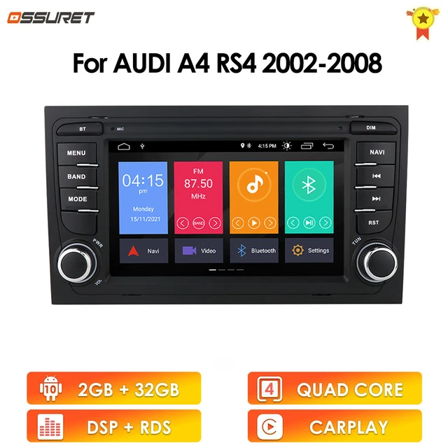 2Din Autoradio Car Radio GPS For Audi A4 B6 B7 S4 B7 B6 RS4 B7 SEAT Exeo  Multimedia Stereo Navigation Audio Android10 Carplay BT - AliExpress