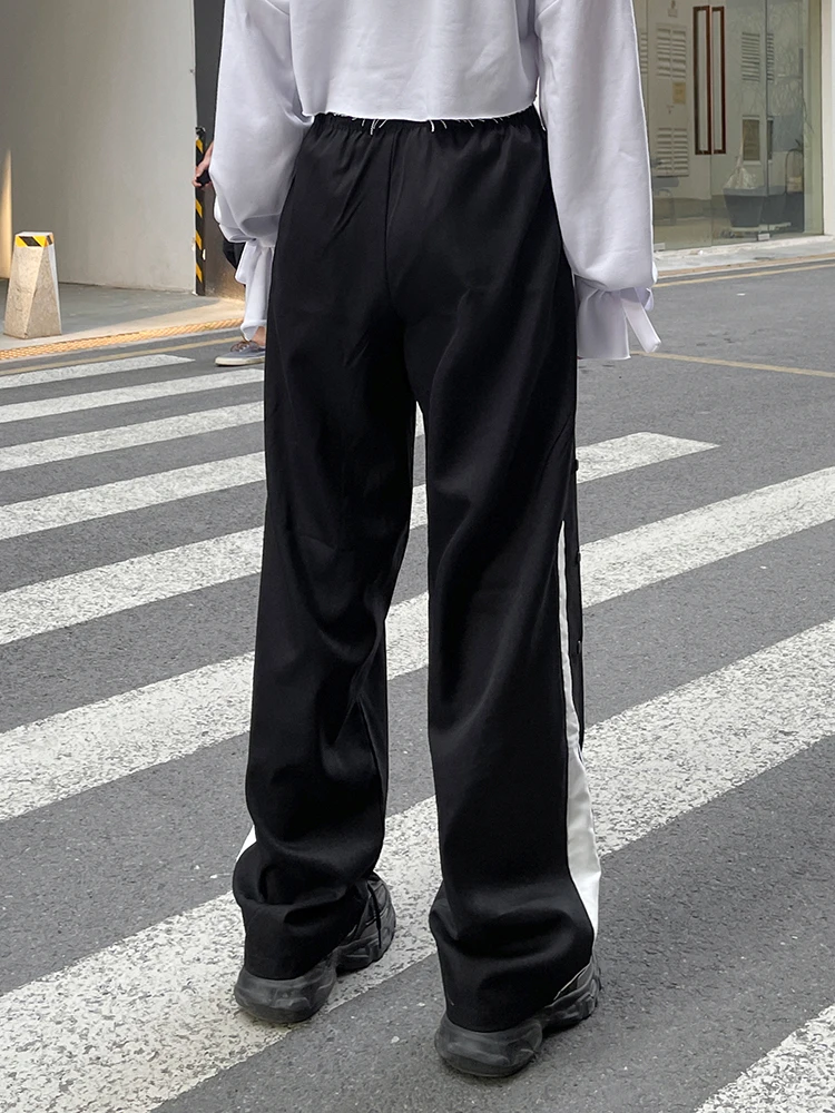 Weekeep Side Striped Black Baggy Sweatpants Streetwear Women Jogging Casual Pants 2022 Summer Korean Fashion Sports Basic Capris