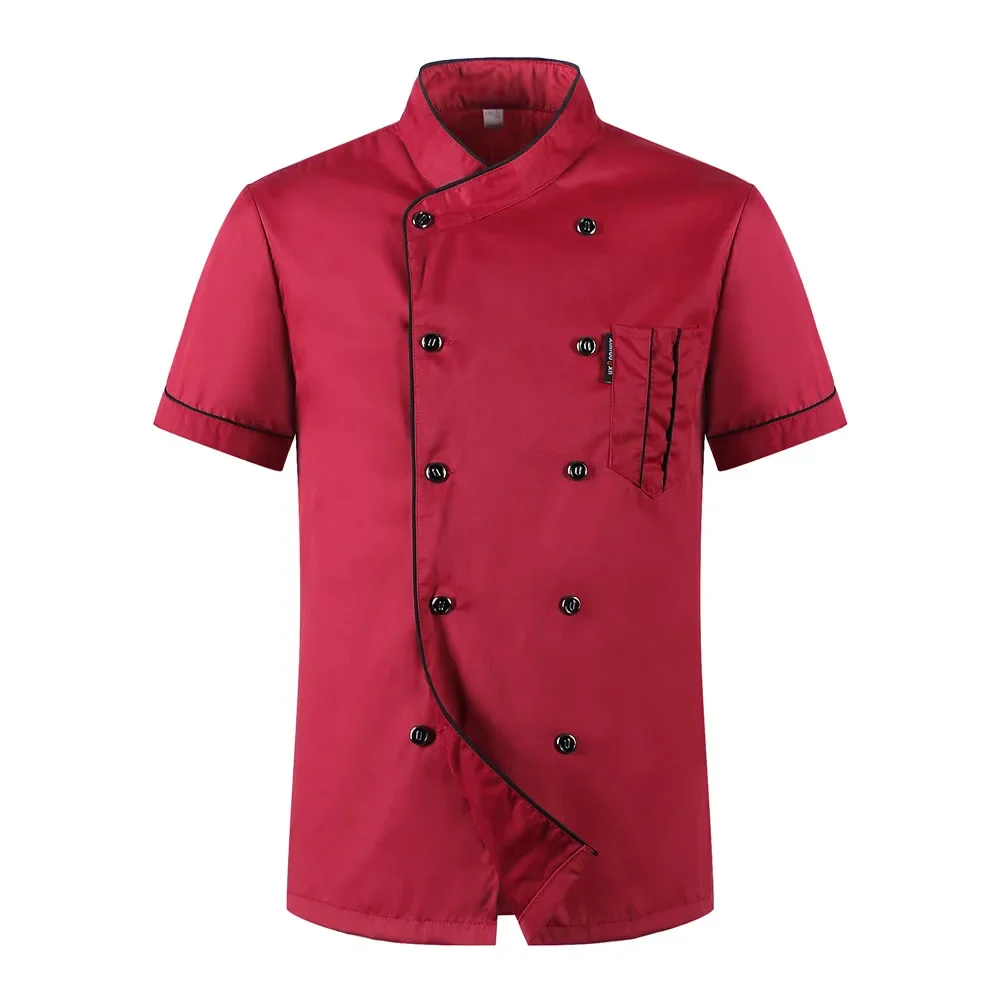 Chef Jacket Short Sleeve Summer Restaurant Hotel Kitchen Workwear Men and Women Youth Breathable Thin Chef Uniform chef uniform