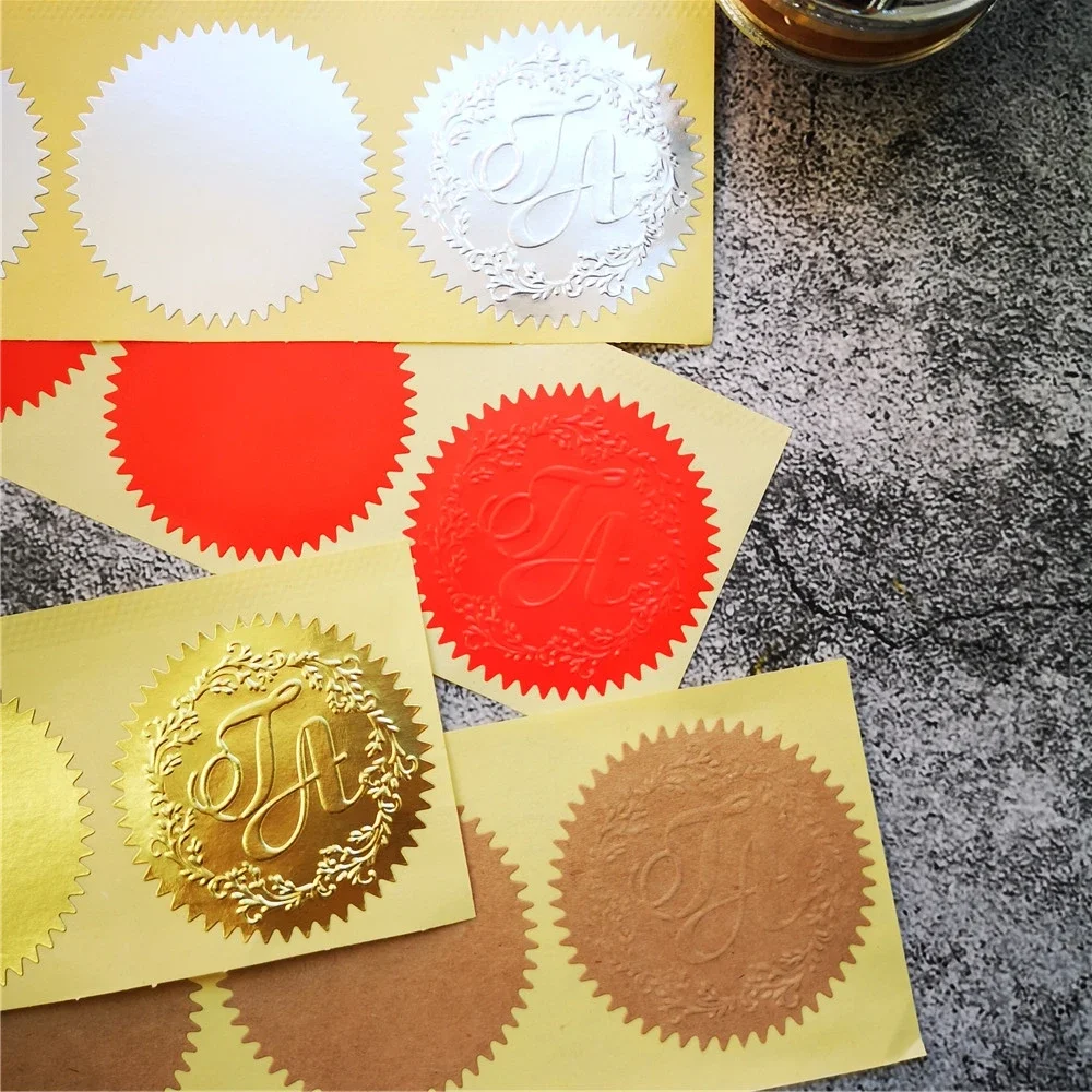 100 Autocollants Dorés De Gaufrage 45 Mm - Pour Scrapbooking, Emballage Cadeaux, Certificats - Vierges