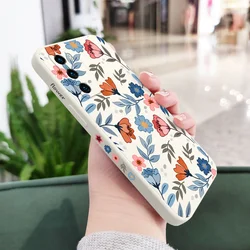 Blue Garden Liquid Silicone Phone Case for Mate30 (White 1)