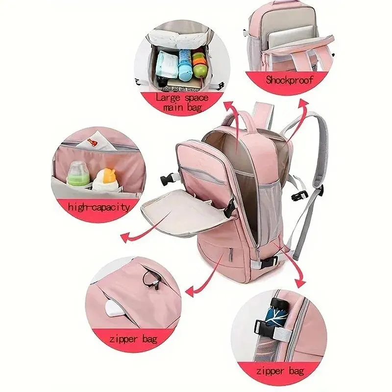 Women's Travel Backpack Large Capacity Journey Multifunction With Shoe Storage Multilayer Dry And Wet Separation Waterproof