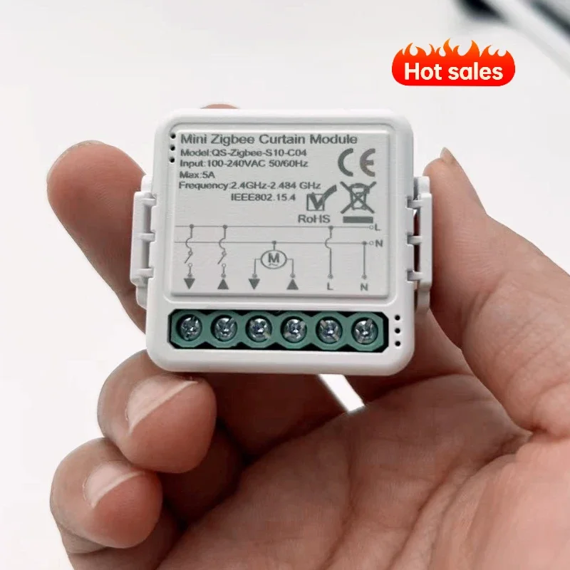 Tuya WiFi/Zigbee ม่านอัตโนมัติโมดูลมู่ลี่สวิตช์ที่เชื่อมต่อลูกกลิ้งชัตเตอร์ Motor listrik ทำงานกับ Alexa Google Home 1