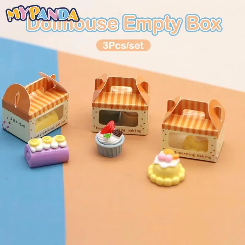 

3 шт. 1:12 миниатюрная коробка для десертов для кукольного домика, коробка для упаковки тортов, декоративная игрушка для кукольного домика (только коробка), декор для гостиной