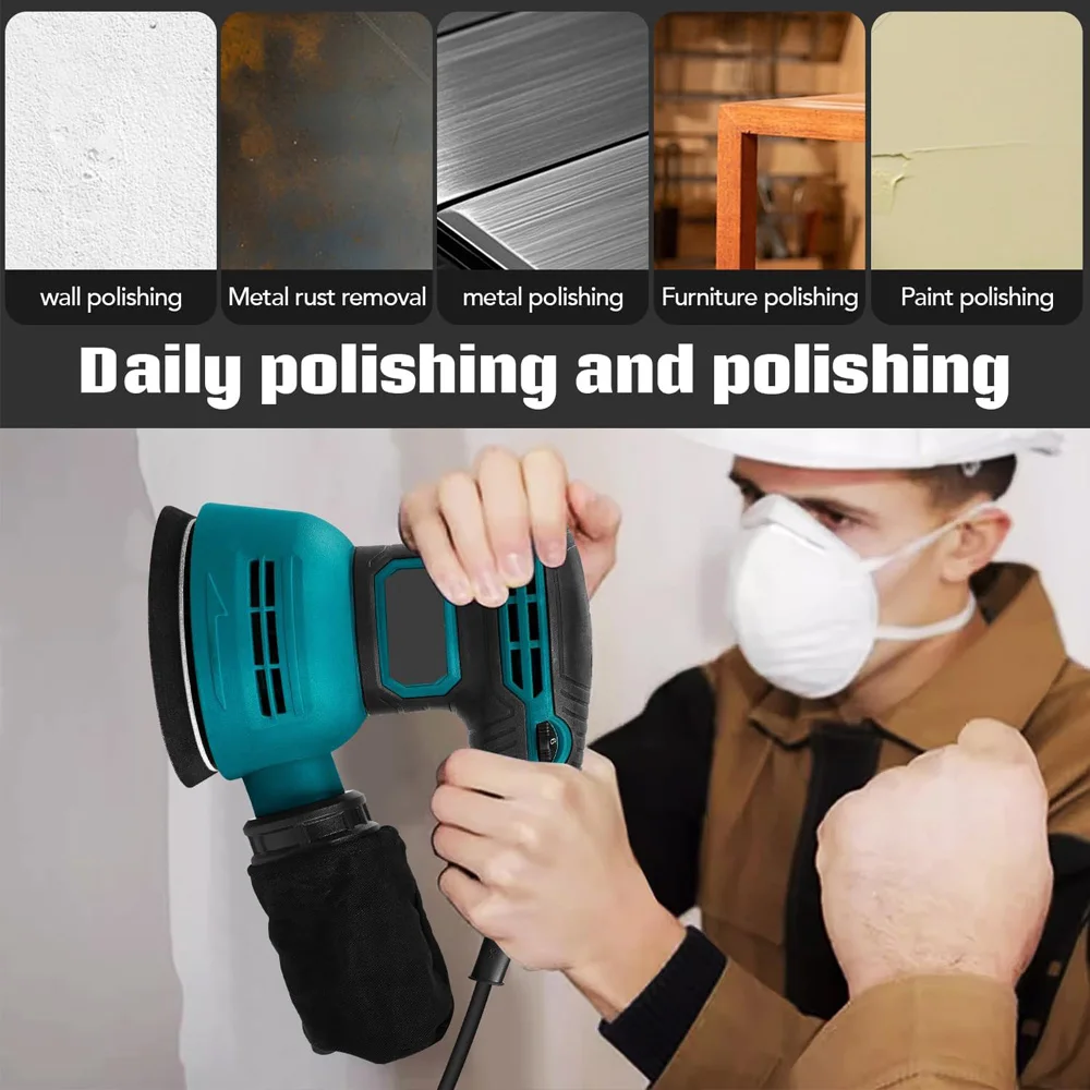ضبط سرعة الصنفرة الكهربائية لصنفرة المعادن والجدران والخشب وتلميع السيارات 6