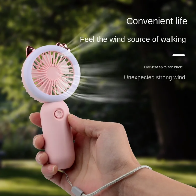【お買い得!】 Portable Mini Fan Silent Light Night RechargeableWith USB 空調・季節家電