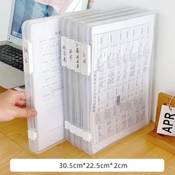 Clear Desktop File Storage Box with Lid - A4 Document Organizer Case and Stackable Stationery Container (B2)