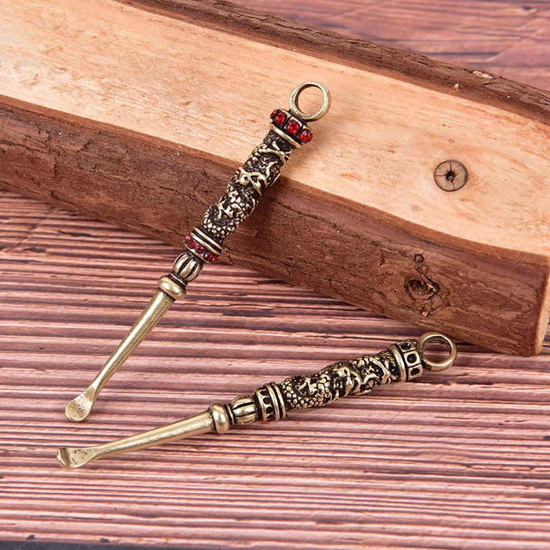 1 Pc Ear Cleaner Brass Personalized Ear Picker Keychain Ear Picker Earwax Cleaning Tool 3