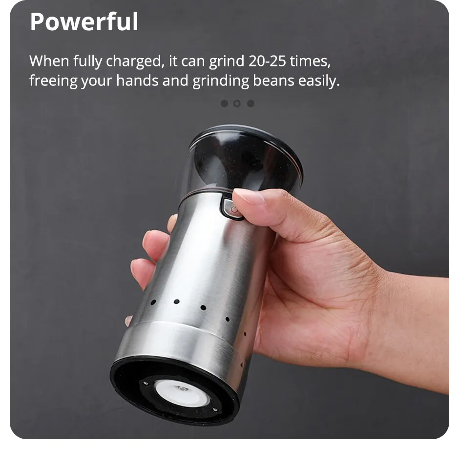 Description Picture 6 of itemNew Upgrade Portable Electric Coffee Grinder TYPE-C USB Charge Profession Ceramics Grinding Core Coffee Beans Grinder