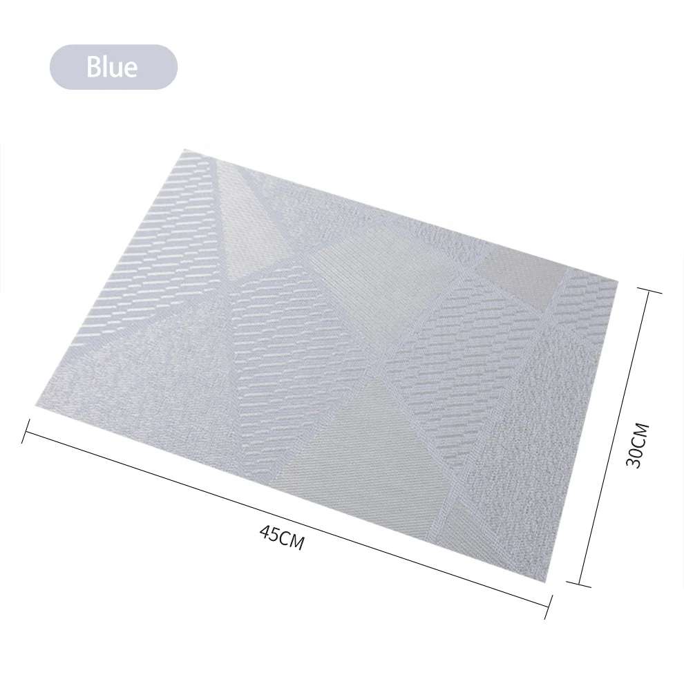 

YIDIAN American Style Place Mat Woven Jacquard PVC Placemats Blue Heat Resistant Table Mats Sets Restaurant