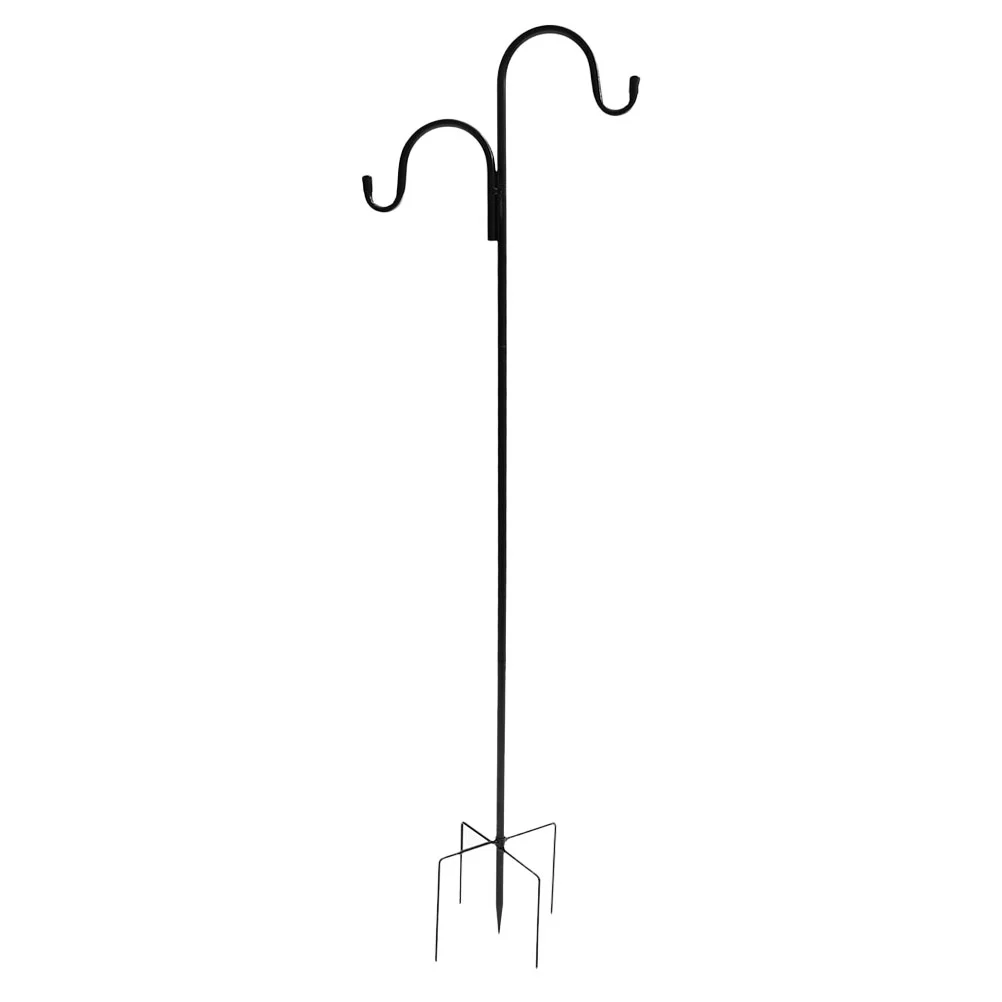 

Iron Double-hook Stake Yard Lantern Plant Basket Hook Outdoor Shepherd Hook