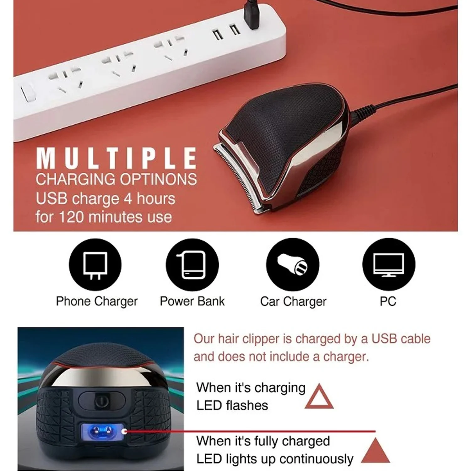 Shortcut Pro Hair Cutting Self Haircut Kit Balding Hair Clippers Beard Trimmer Cordless Electric Men Clippers