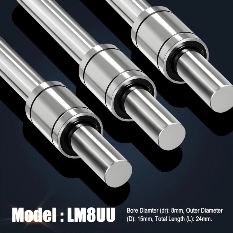 Linear Ball Bearing 4/10PCS LM8UU LM10UU LM16UU LM12UU Linear Bushing 8mm Rods Liner Rail Shaft Parts DIY CNC 3D Printer
