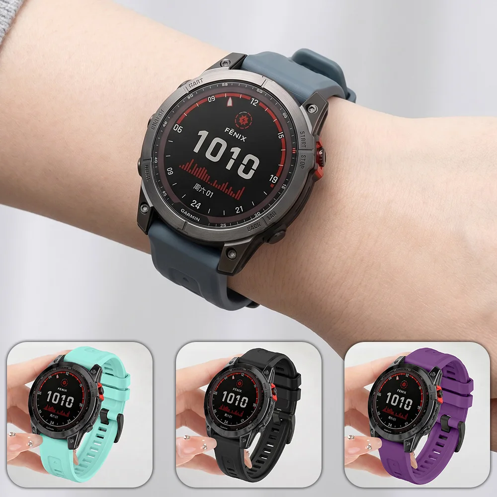 Versatile Silicone Quick Fit Strap - 22/26mm Adjustable Sport Bracelet in Multiple Colors