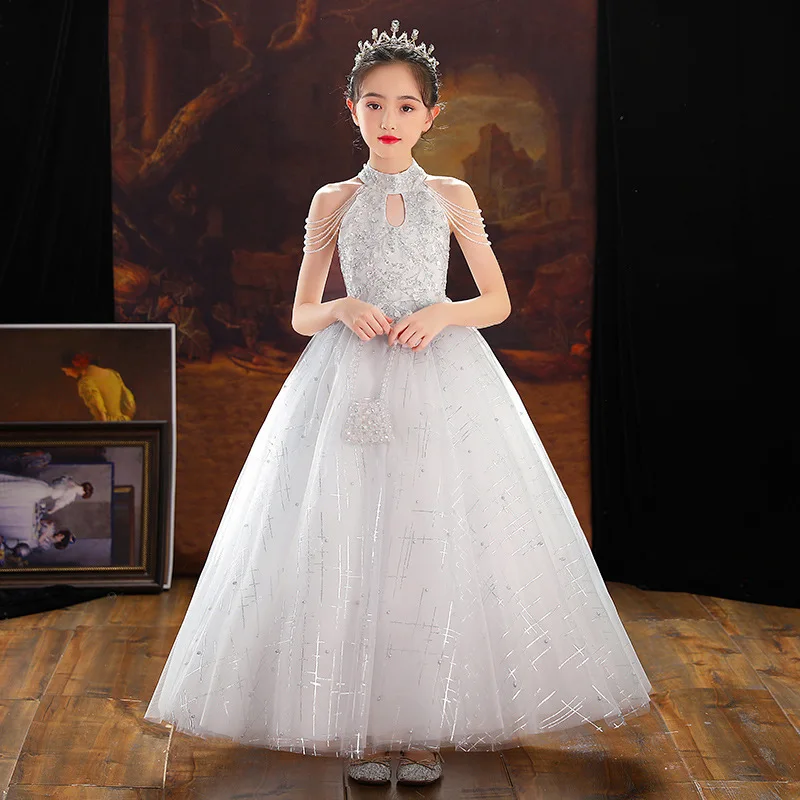 

Flower Girl Dresses for Wedding Elegant Kids First Communion White Children Evening Party Ball Gown Ceremony Teens Prom Dress