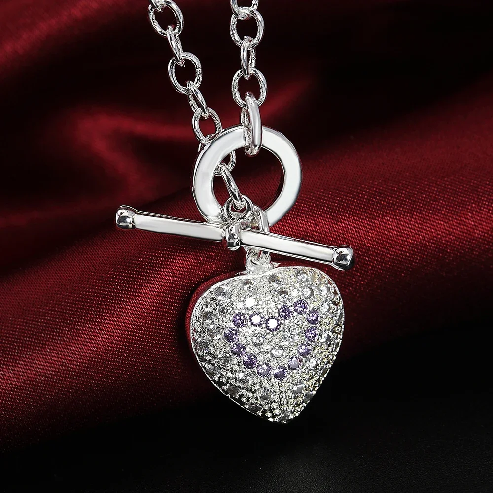 925 Sterling Silver Necklaces Jewelry 20 Inches Classic Thick chain heart pendant high quality Christmas Gifts
