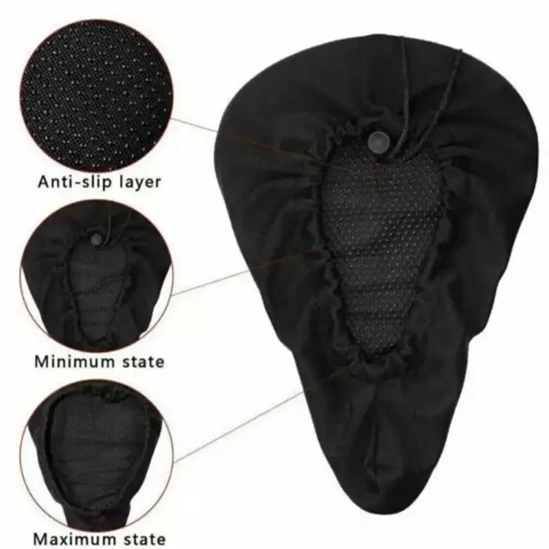 bicycle Seat Cushion Soft Saddle Pad Cycling Comfortable Seat Shock Absorbing Cushion Silicone Pad for Indoor Outdoor Cycling