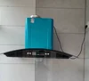 90cm Island Range Hood with Low Noise Vertical Chimney Extractor Home Appliance Kitchen Cooker Hood LED Light Copper Housing 1