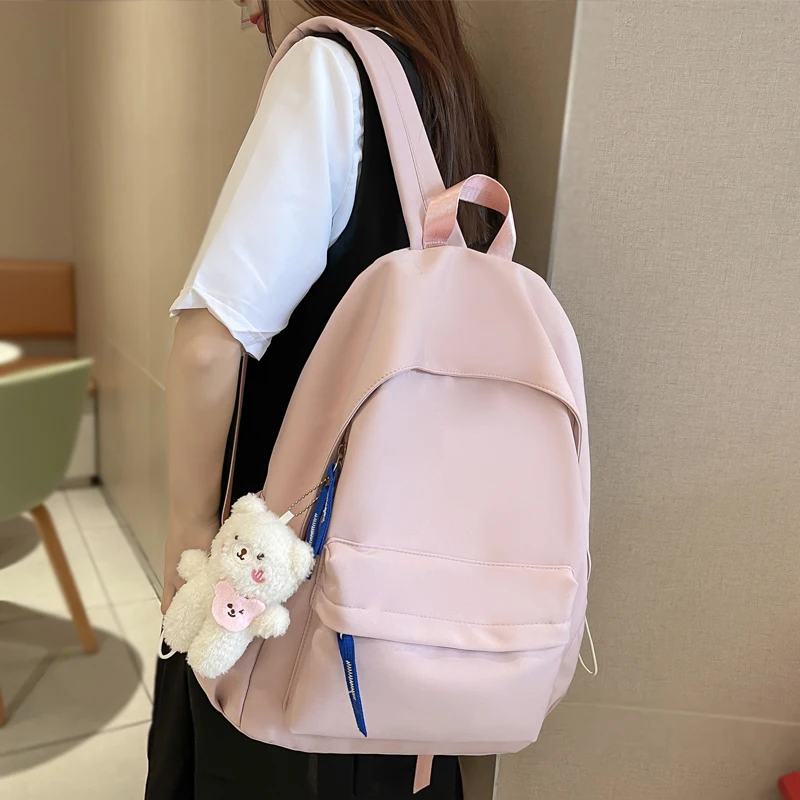Women Mochila Fashion Cute Girls Bookbag for Schoolbag Summer Teens Student Backpack Laptop Rucksack Solid Travel Bag