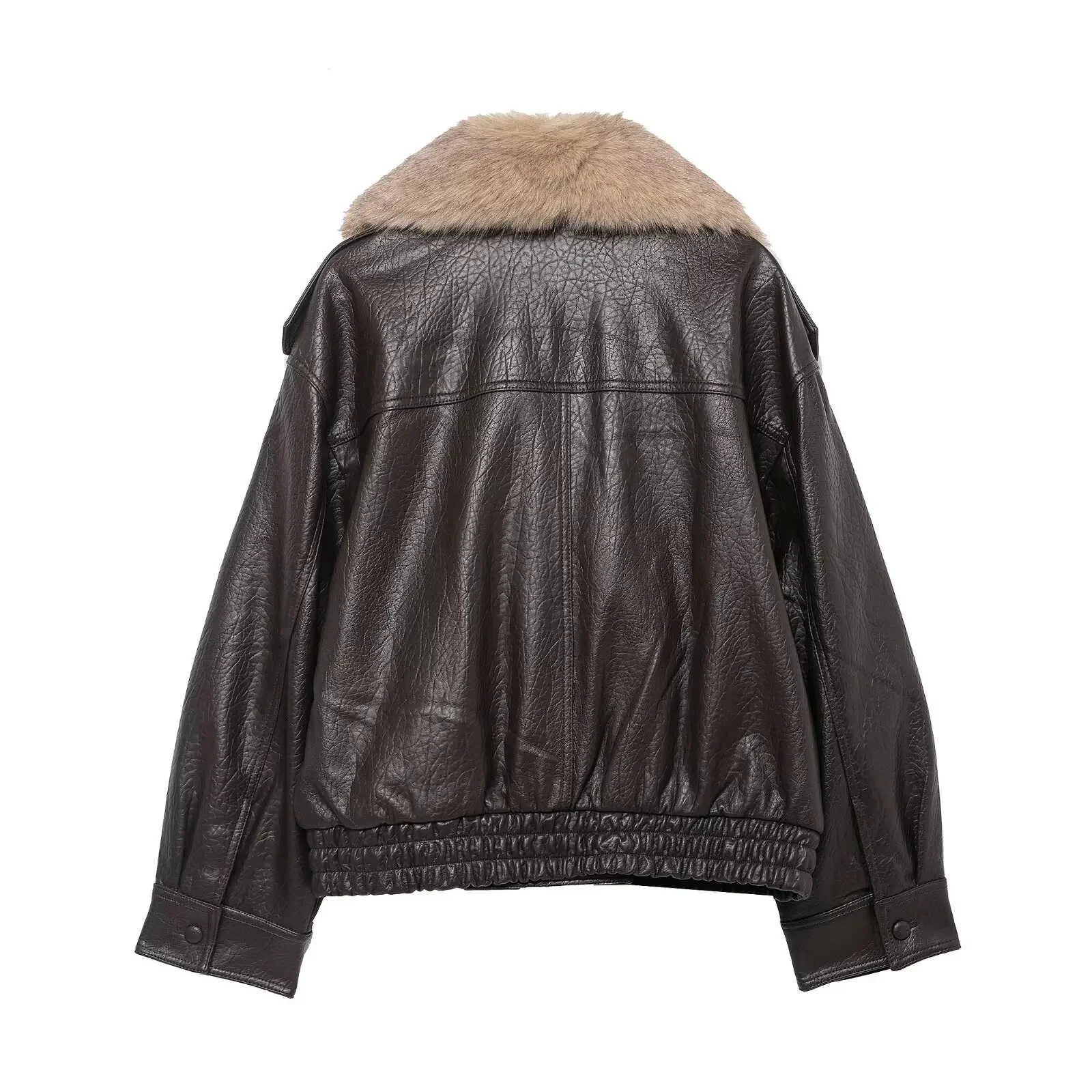 HH Women's Faux Leather Coat - Detail Shot