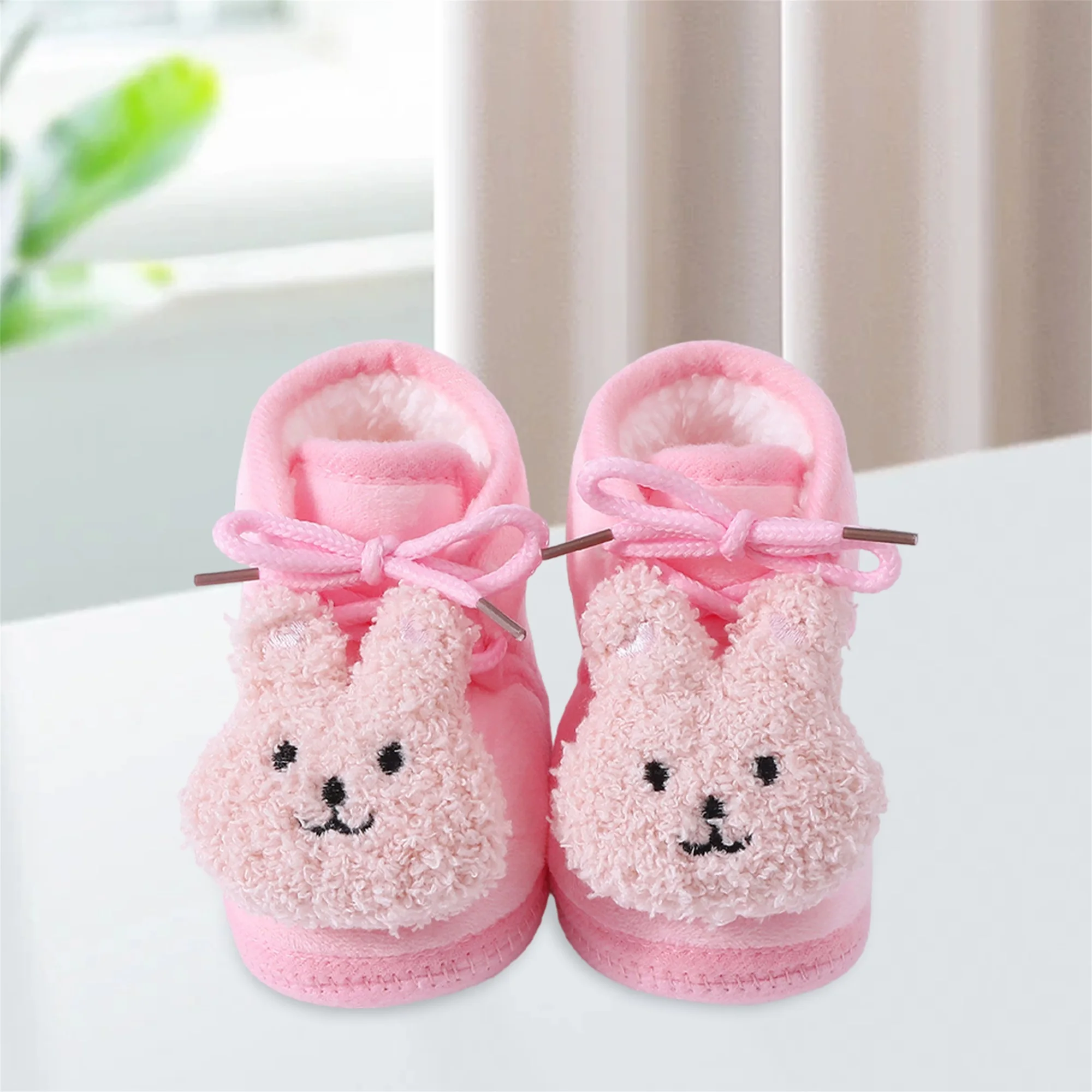 Infant Snow Boots Cozy Soft Sole Anti-Slip Winter Shoes for Baby Girls and Boys First Walker Toddler Booties