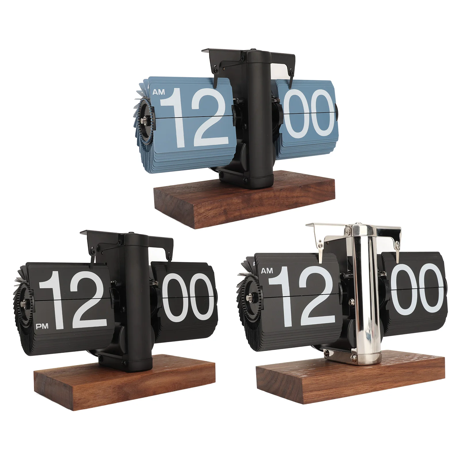 Digital Flip Down Clock Vintage Easy To Read Battery Operated Flip Desk Clock Base Rotating Knob Mechanical for Home digital clock lcd digital clock digital desk clock digital table clock flipping clock retro desk clock