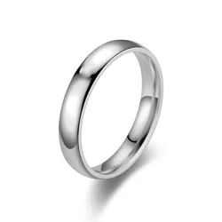 Elegant 6mm Stainless Steel Black Anti - Allergy High - Polish Wedding Band - 8 (4MM Silver)