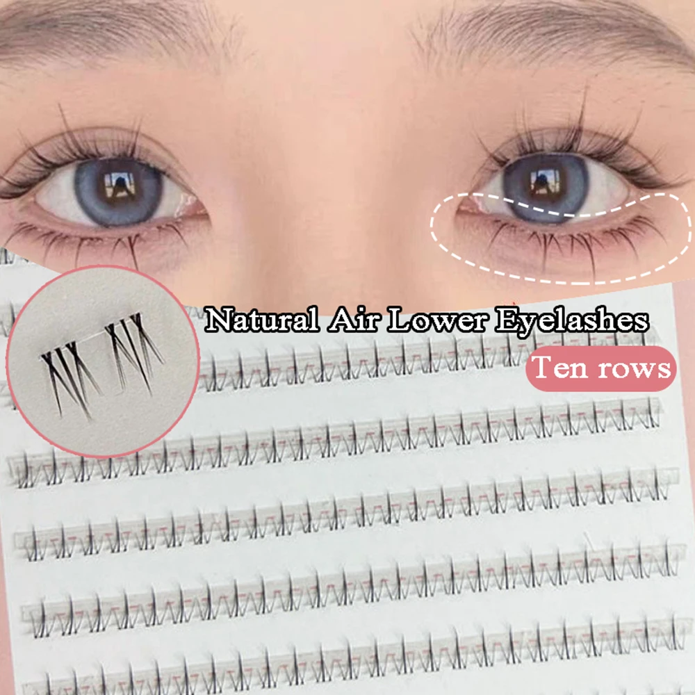 

Air Lower Eyelashes Fairy Fake LashesSegmented Natural Under Lashes Manga Bottom Lashes Makeup Eyelash Daily Makeup Tool 10 Rows