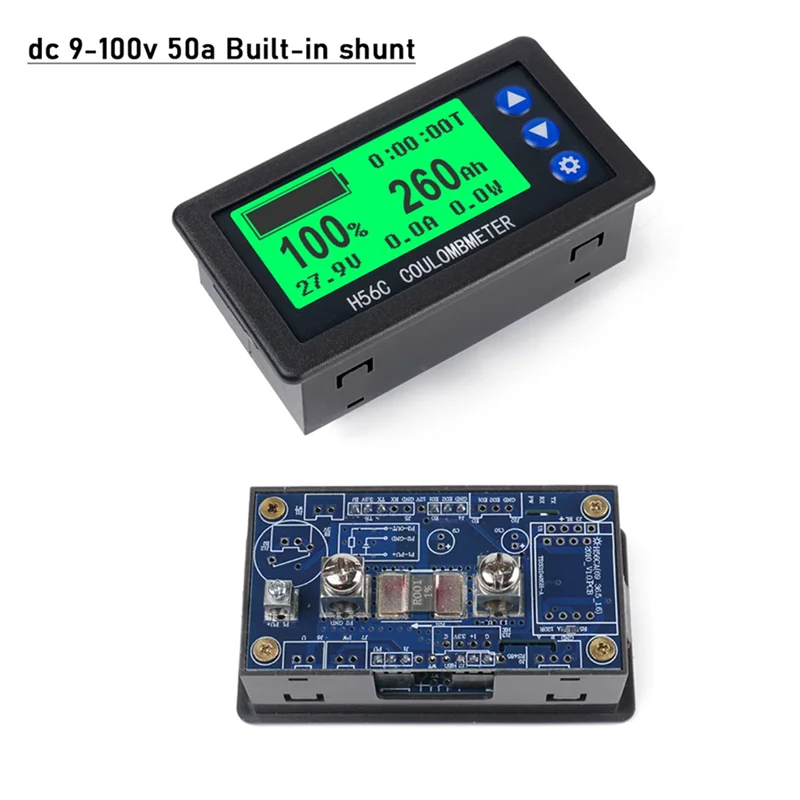 

Battery Monitor Hall Coulomb Meter DC 8-100V 400A Lifepo4 Lead-Acid Li-Ion Lithium Capacity Power Display