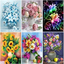 

DIY Flower 5D Diamond Painting Full Square Drill Mosaic Resin Diamont Embroidery Cross Stitch Kits Landscape Hobby Home Decor