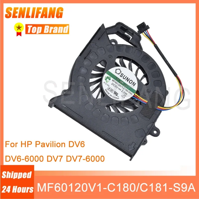 para hp Pavilion Dv6 Dv66000 Dv7 Dv7-6000 Portátil Cpu Ventilador de Refrigeração Mf60120v1-c180-s9a Remodelado Dc5v 2.0w