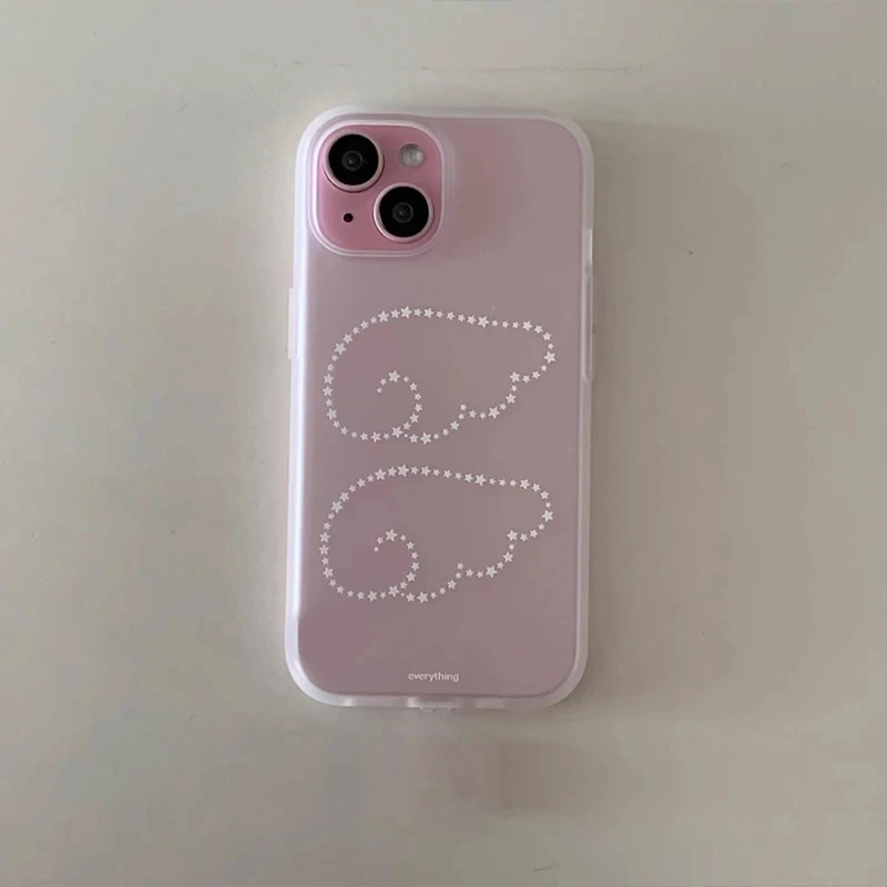 Korean Lovely Stars Angel Wing Matte Phone Case