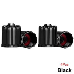 Universal Tire Valve Stem Caps with O - Ring - Multipack Options Available (Black - 4Pcs)