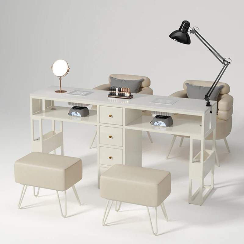 Designer Nail Table Professional Commercial Manicure Nailtech Table Receptionist Beauty Tavolo Unghie Salon Furniture Cy50Nt