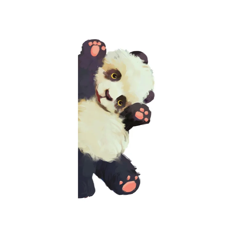 Frecher Panda Elektrostatischer Wandaufkleber Glasfenster-Dekoration Heimdekoration Schaufenster-Türaufkleber Ohne Klebstoff Tapete – Detail 7