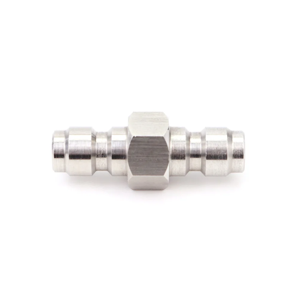 Adaptador Doble Macho De Liberación Rápida De Acero Inoxidable | 8 Mm, Para Llenado De Tanques De Aire, Paintball Y Equipos De Aire Comprimido