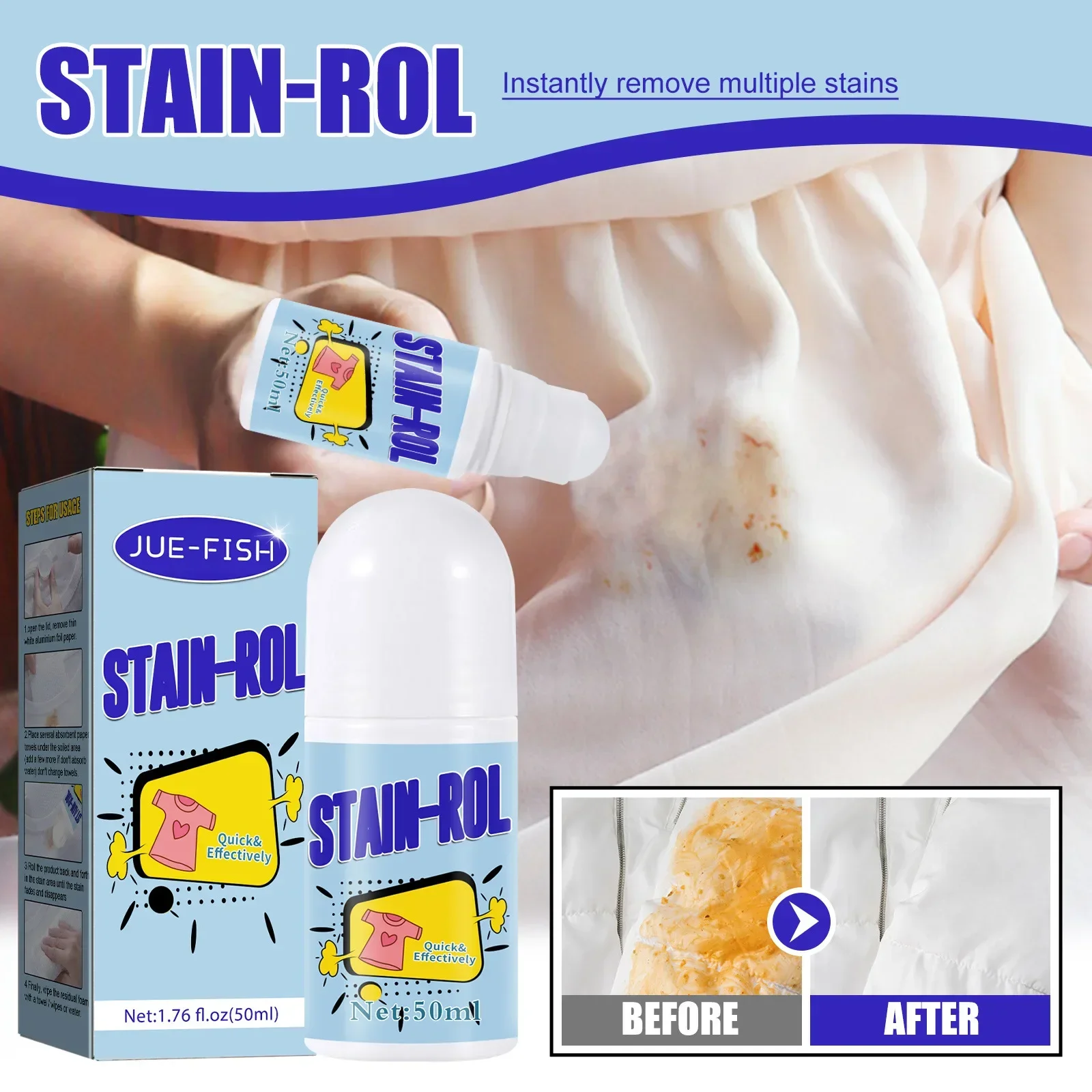 Portable Wash-free White Clothes To Remove Stains Ball Cleaner Clothes In Time To Remove Oil Stains and Oil Spot Balls