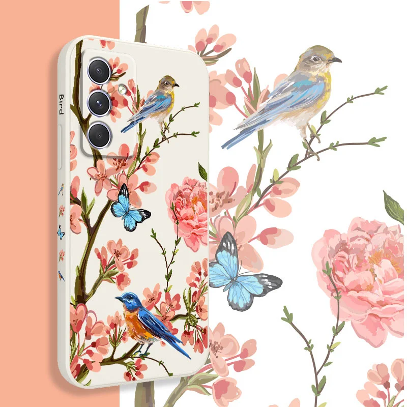 Elegant Bird and Floral Design Phone Case