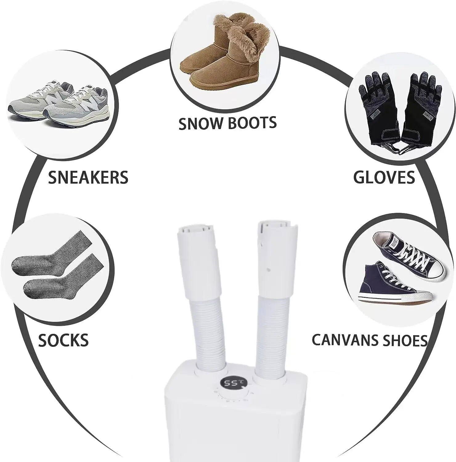 180W Retractable Boot Dryer ,Electric Shoe Dryer and Glove Dryer with Timer,Quick Drying ,Eliminate Damp Odor and Degerming 4