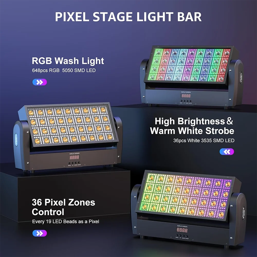 2PCS300W LED Strobe RGBW Wash Beam Effect Moving Head DMX512 Single Control Horse Racing Concert Club Night Party Stage Lighting 2