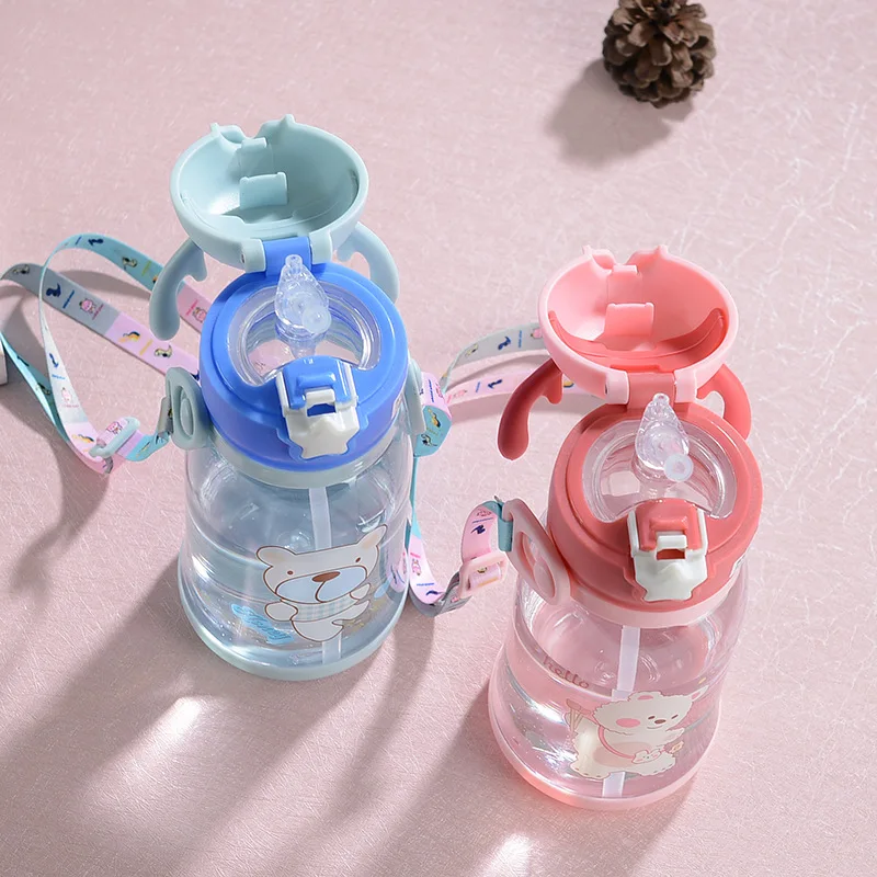 1pc 600ml Kids Water Sippy Cup Antler Creative Cartoon Baby Cups with Straws Leakproof for Outdoor Childrens Cup sports water bottle sports bottle water bottle plastic water bottle stainless steel water bottle tea water bottle plastic cup
