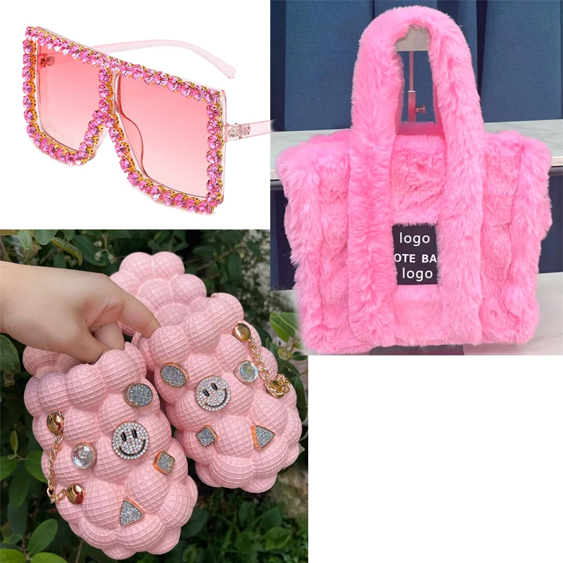 

Summer 2023 Selling Personality Bubble Slippers Fashion Home Massage Sandals Women Slippers Sandals Box Sunglasses 3-piece Suit