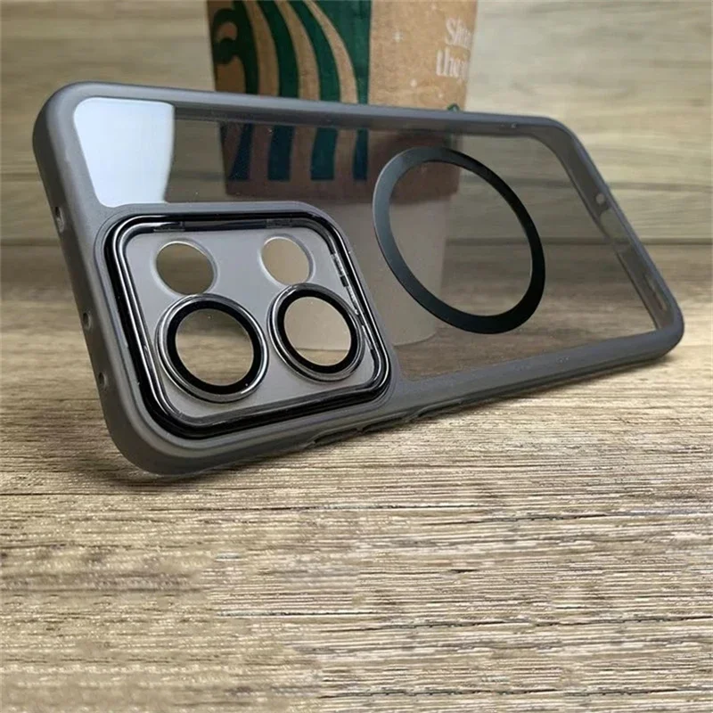 Magnetic Clear Silicone Phone Case with Camera Protection and Bumper