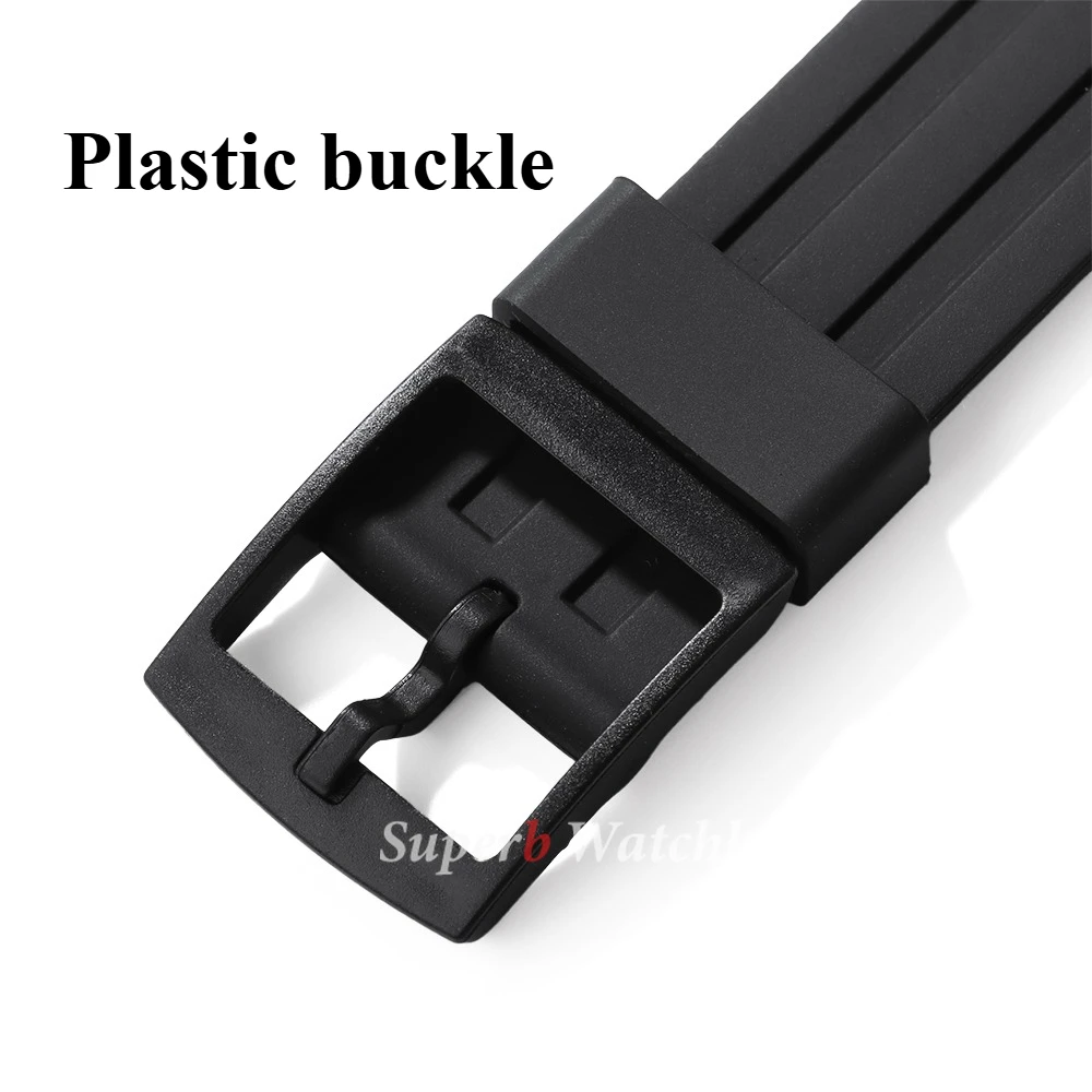 Waterproof Silicone Sport Watch Strap - 18mm Rubber Wristband Replacement