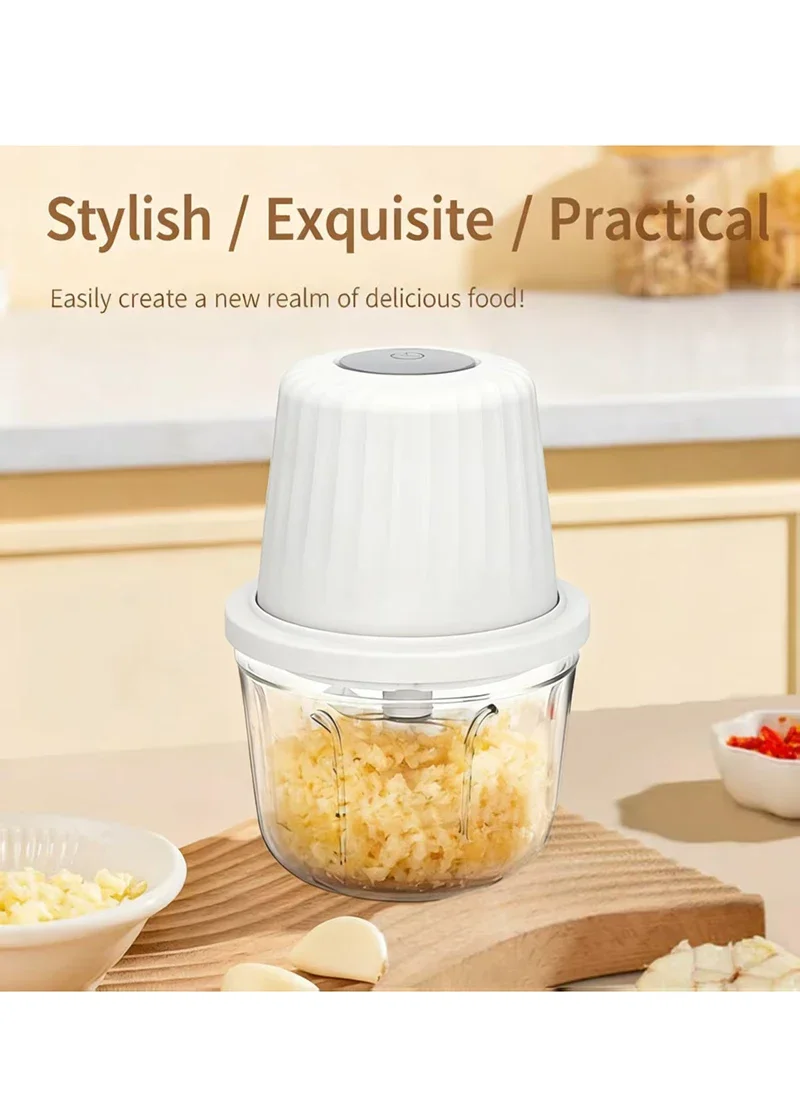 Cordless Electric Food Chopper, 350ml Mini Processor with 304 Stainless Steel Blade & Isolation Plate, for Garlic, Meat, Veggies 2