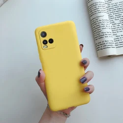 Candy Color Matte TPU Phone Case - Stylish Protective Back Cover for Vivo Y21 (Yellow)
