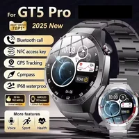 2025 New GT5 Pro Smart Watch Men AMOLED Screen GPS Motion trajectory Heart Rate Monitr Bluetooth Call SmartWatch Waterproof Band