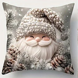 Festive Christmas Decorative Cushion with Santa & Snowman Design - 60x60cm (3)