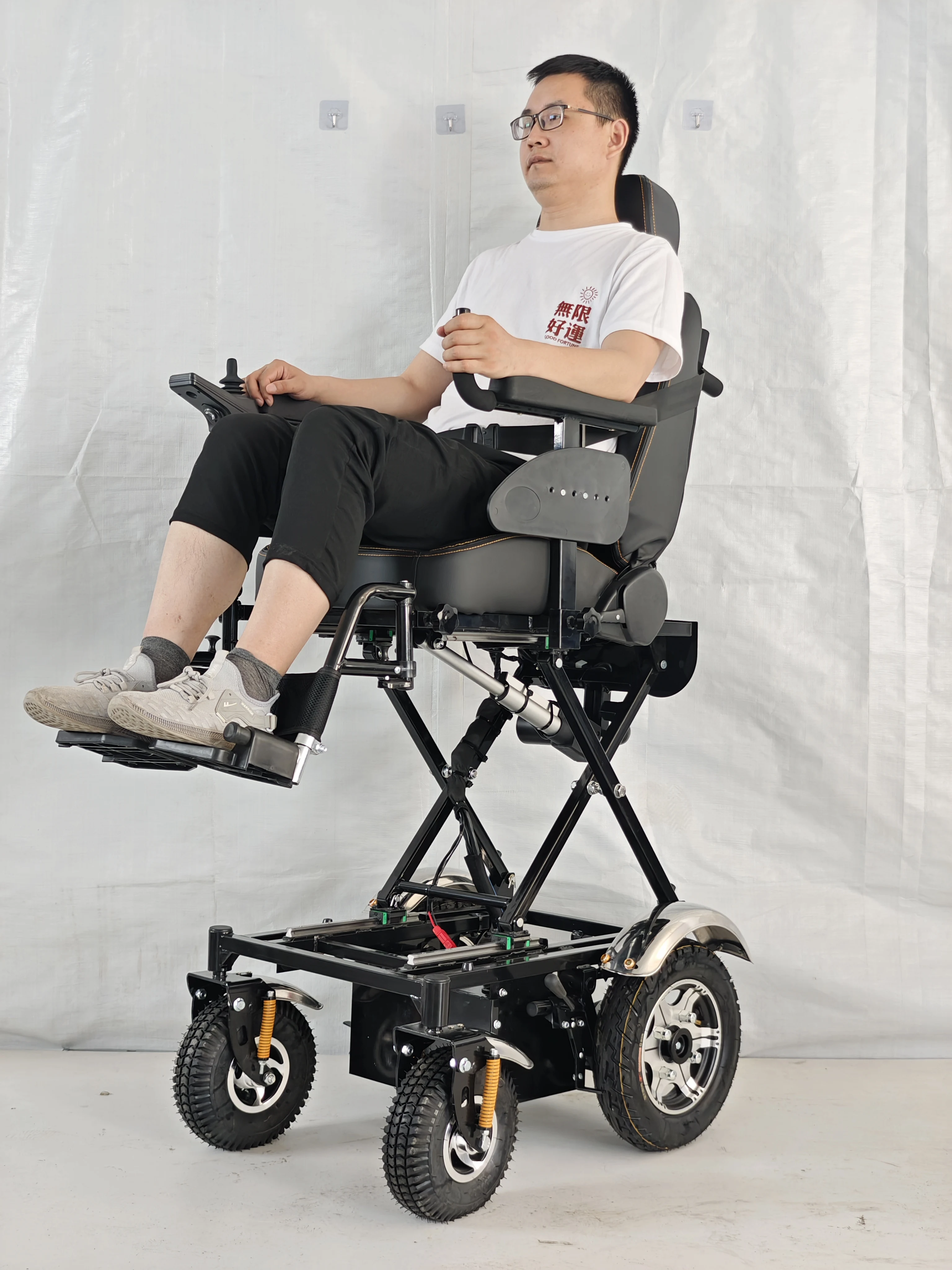 Electric Wheelchair Power Lift up Seat Wheelchair 24V 32A lead-acid Battery life 20-25km