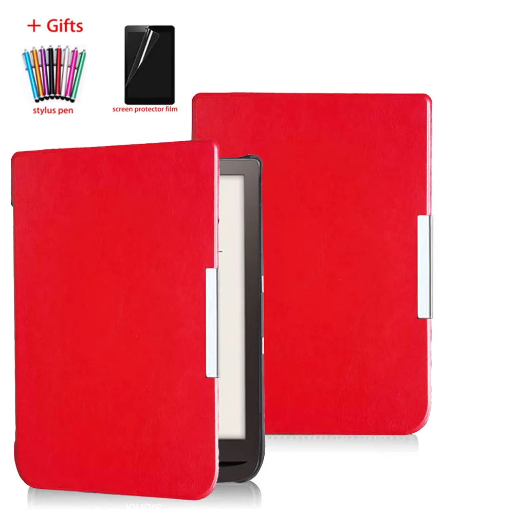 Estojo Fino para 7.8 Pocketbook 740 740 Pro 740 Cor Ereader-premium Couro Escudo Capa Traseira com Sono Automático Wake Mais Proteger Filme